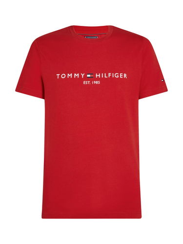 T-shirt Tommy Hilfiger Tommy Hilfiger Logo T-Shirt Rød | MW0MW11797XLD, 4