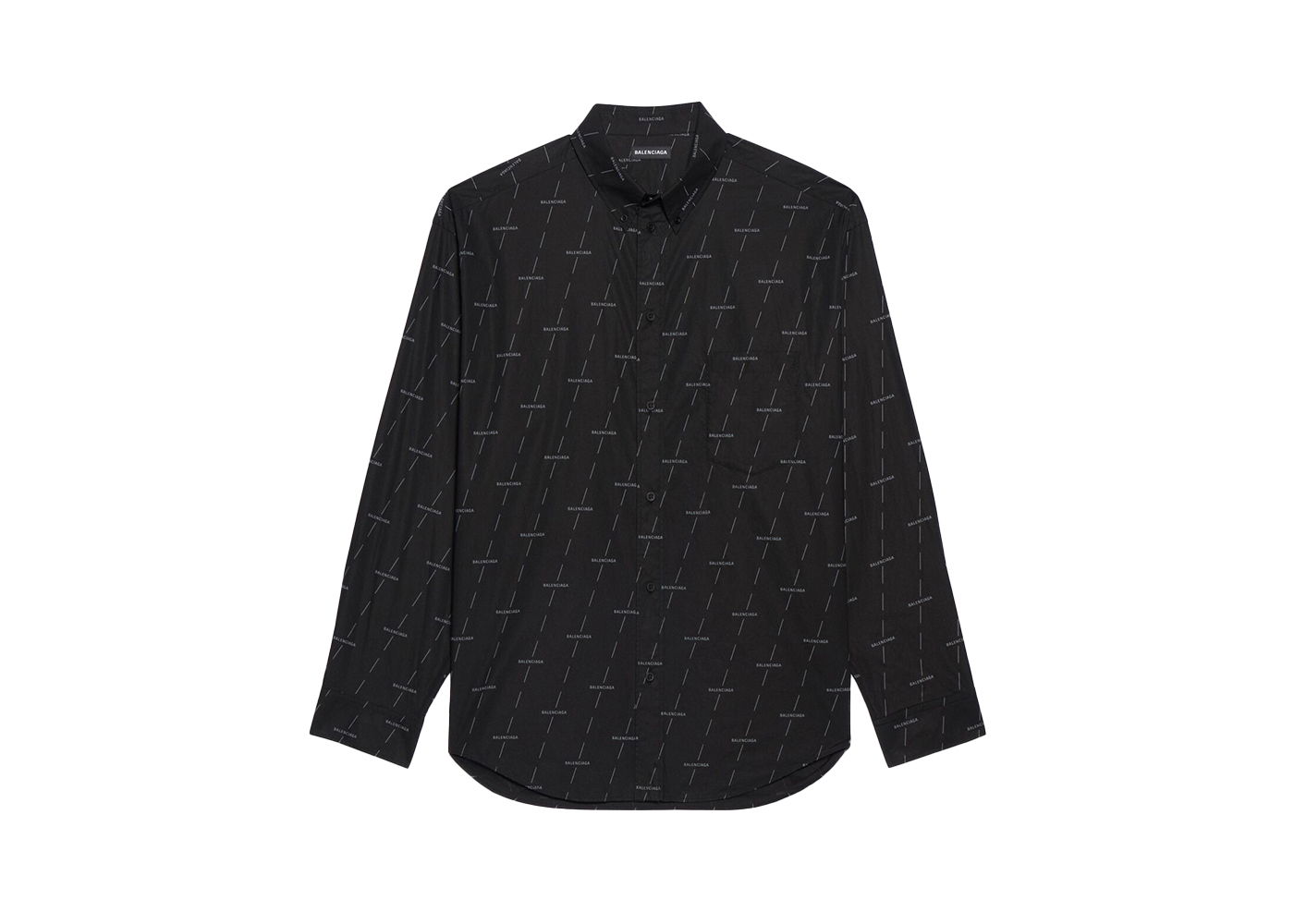 Skjorte Balenciaga Large Fit Poplin Shirt Sort | 642265TJLF31269, 0