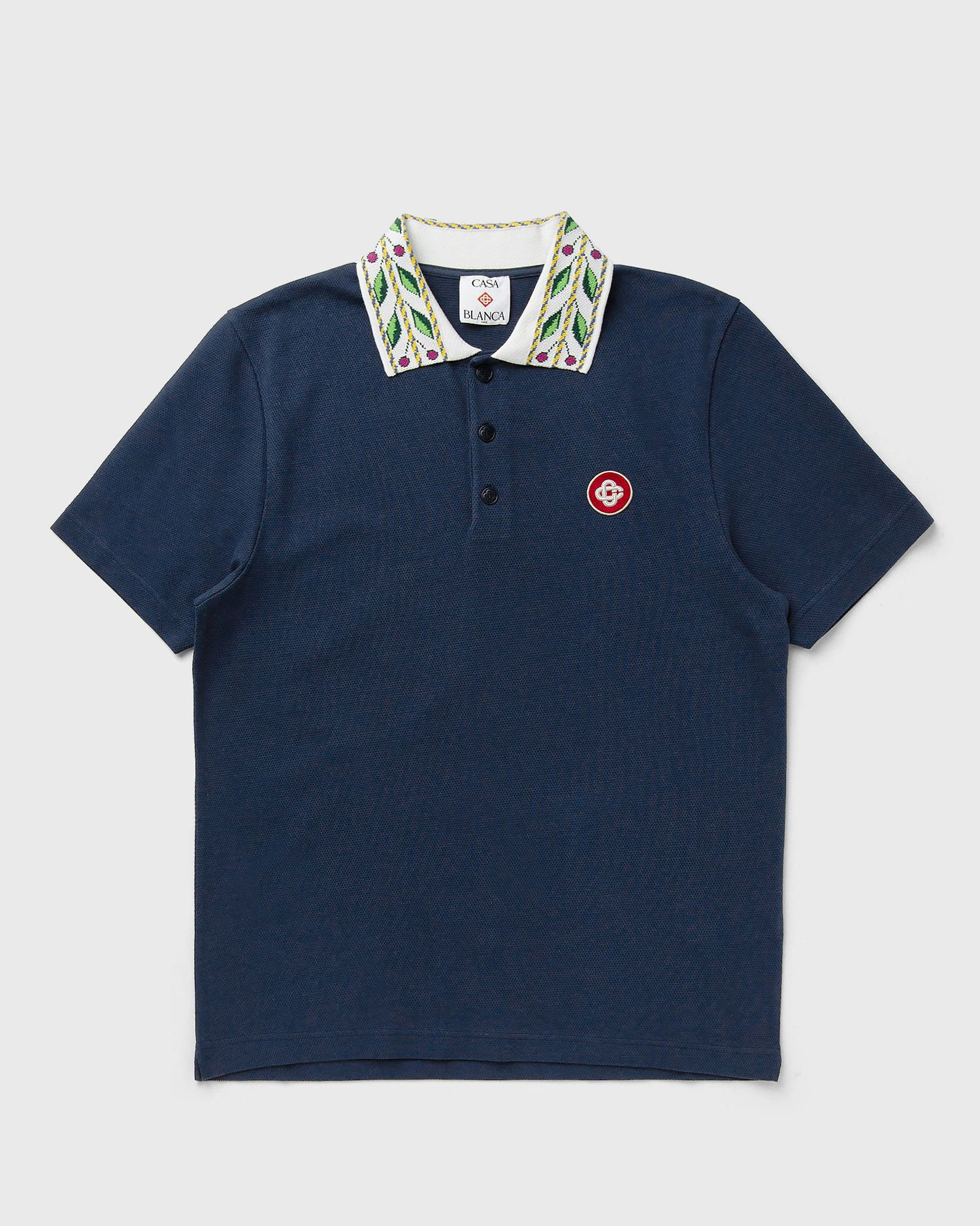 Polo skjorte Casablanca Laurel Pique Polo Shirt Mørkeblå | MPF25-JTP-243-02, 0