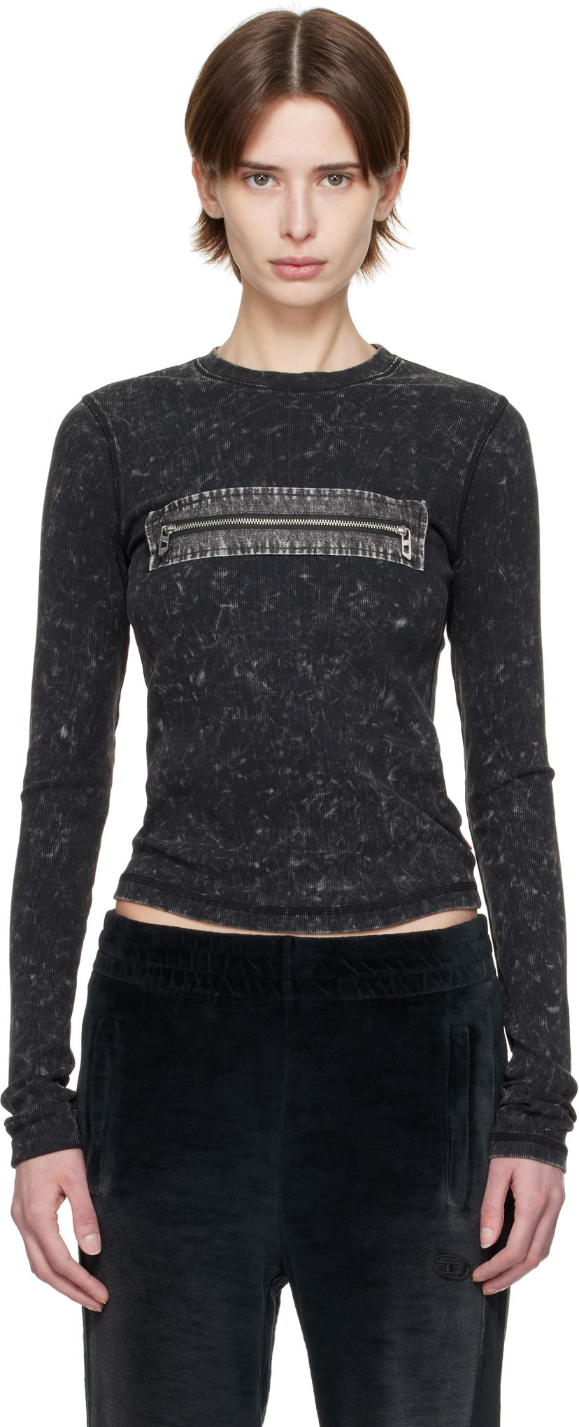T-shirt Diesel Diesel T-Ercole Long Sleeve T-Shirt Sort | A16628 0QMAU