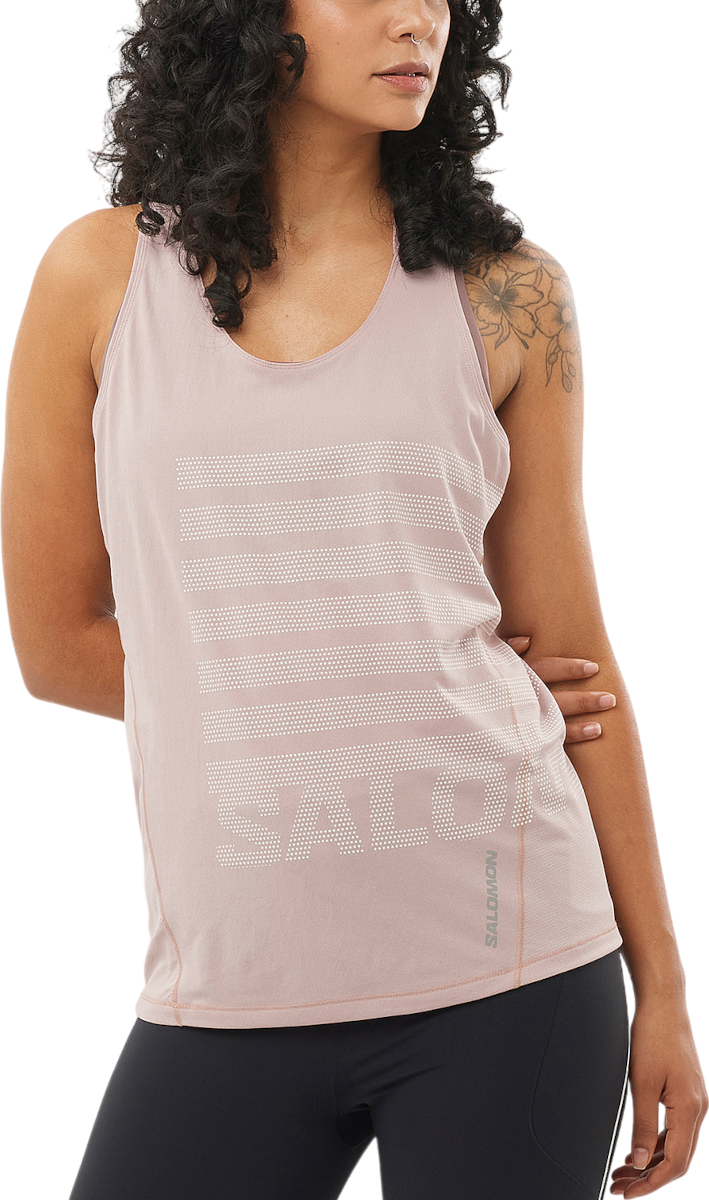 Tanktop Salomon Salomon Sense Aero Graphic Training Tank Top Lyserød | lc2696-0
