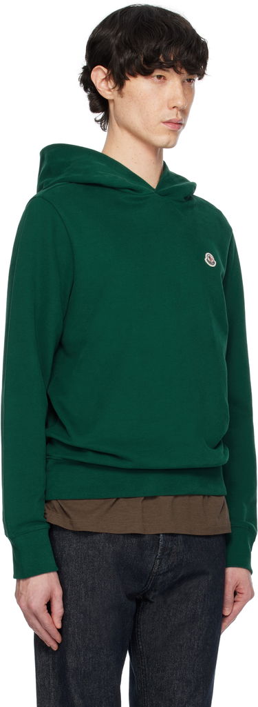 Sweatshirt Moncler Moncler Cotton Logo Patch Hoodie Sort | K10918G0003589AUJ, 4