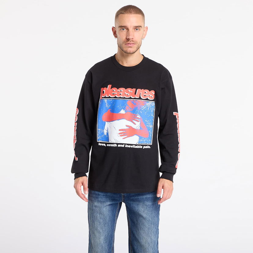T-shirt Pleasures Pleasures Embrace Long Sleeve T-shirt Sort | P25F078- BLACK