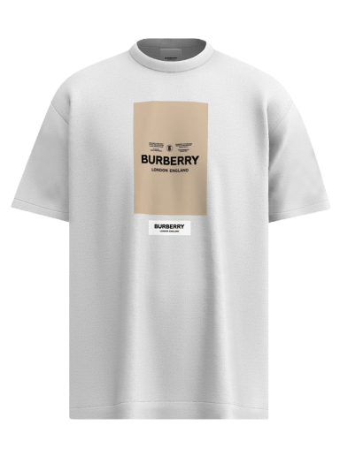 T-shirt Burberry Label Appliqué Cotton Oversized T-Shirt Grå | 8057529