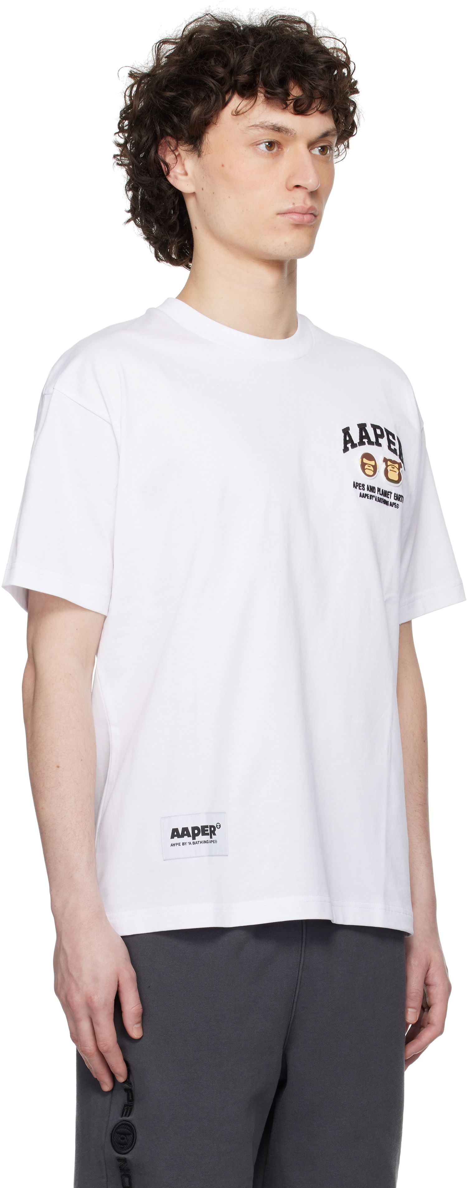 T-shirt AAPE by A Bathing Ape AAPE By A Bathing Ape 'AAPER' Logo Short Sleeve T-Shirt Hvid | AAPTEM1611XXNWHX, 1