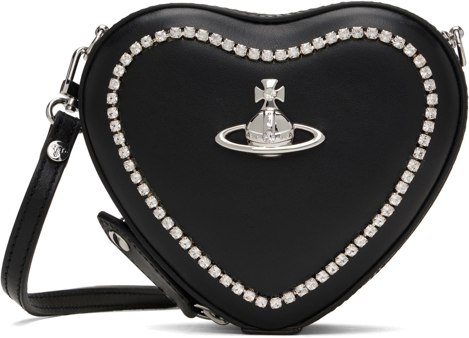 Håndtaske Vivienne Westwood Vivienne Westwood Mini Heart Crossbody Bag with Crystal Trim Sort | 58020001W-L008K-, 0