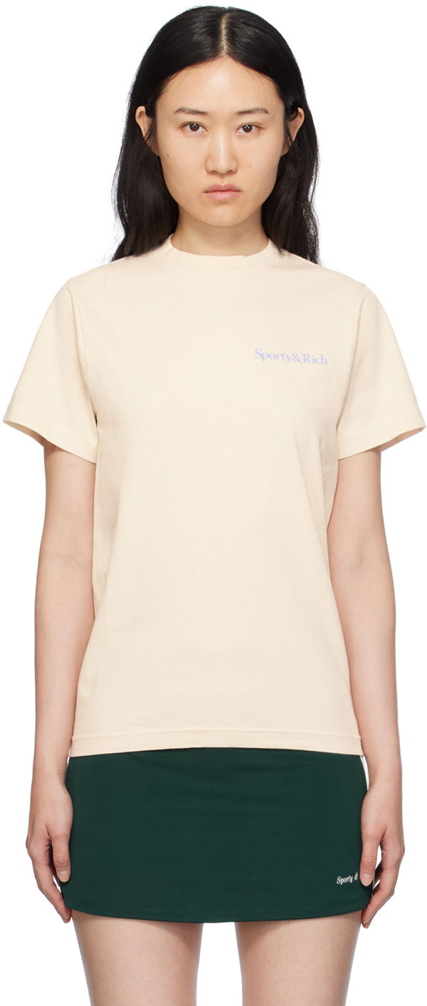 T-shirt Sporty & Rich 'Drink More Water' T-Shirt Beige | TSAW2372CR