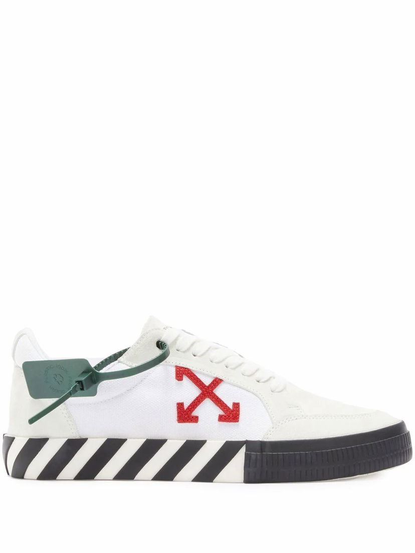 Sneakers og sko Off-White Low Vulcanized SS22 "White Red Black" Hvid | OMIA085S22LEA0010125