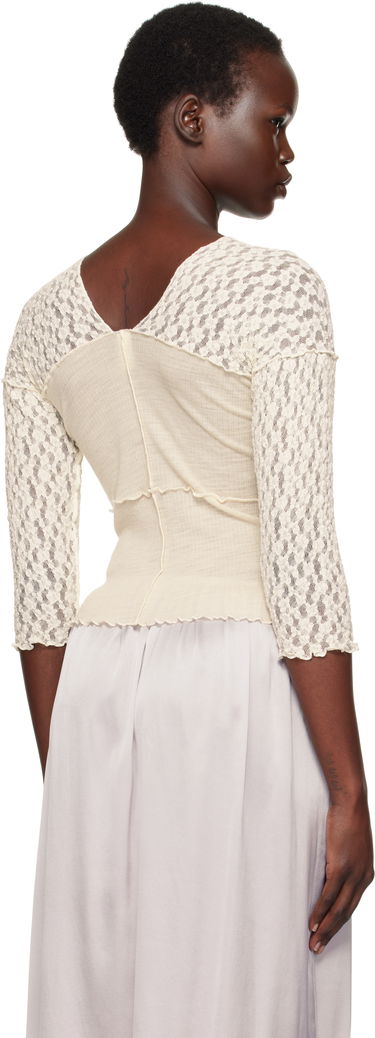 Crop top Baserange Nehru Long Sleeve T-Shirt Hvid | TONLS-LA-SP25, 2
