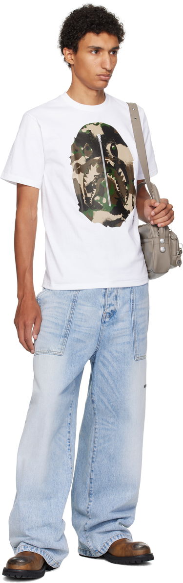 T-shirt BAPE A Bathing Ape Map Camo Ape Head Shark T-Shirt Hvid | 001TEL301023M, 3
