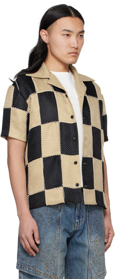 Skjorte Andersson Bell Andersson Bell Patchwork Open Collar Shirt Beige | atb1233m, 1