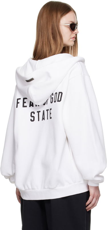Sweatshirt Fear of God ESSENTIALS 90s Fleece Zip-Up Hoodie Hvid | 192SP257444FW, 2