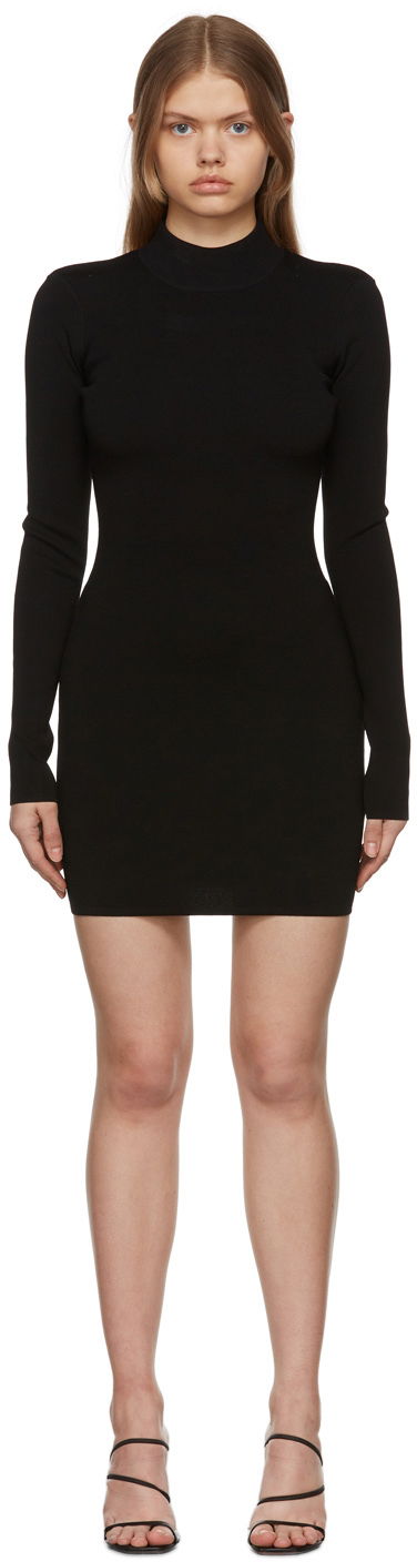 Kjole Nanushka Mock Neck Long Sleeve Mini Dress Sort | NW22RSDR01599