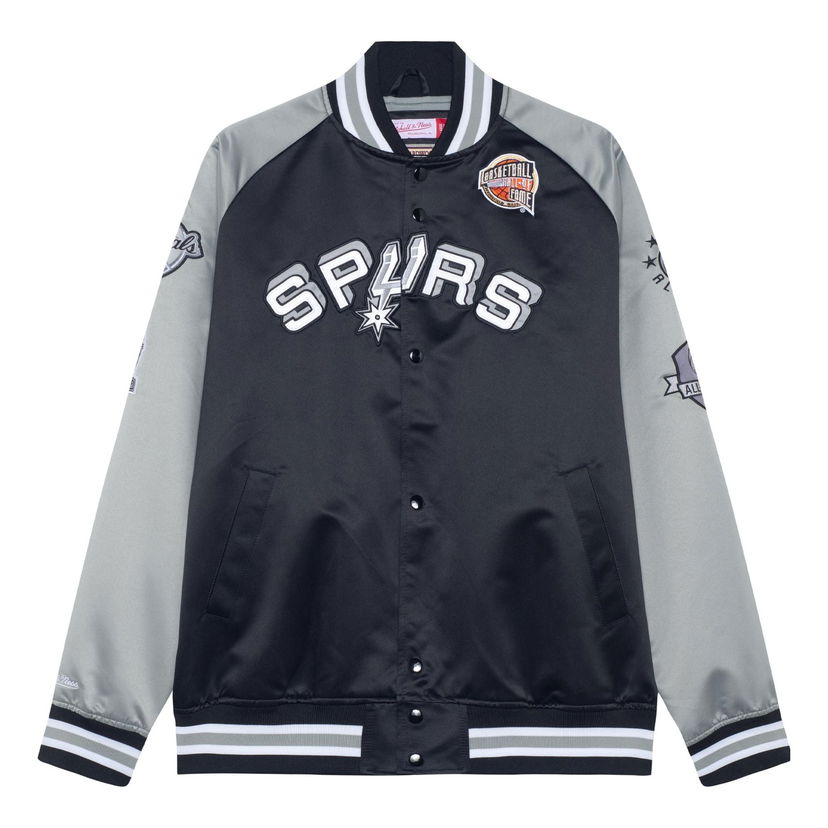 Bomberjakke Mitchell & Ness NBA Spurs Hof Satin Jacket Sort | OJBF6860-SASYYTPABKGY