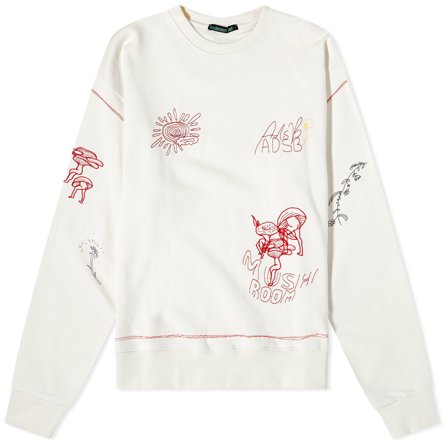 Sweater Andersson Bell Mushroom Embroidery Sweater Beige | ATB972U-IVO, 0