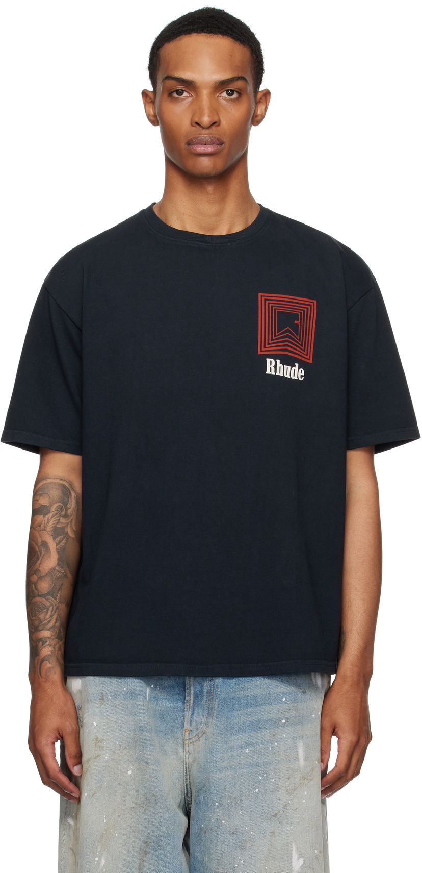 T-shirt Rhude Rhude Chevron Logo Graphic Tee Sort | RHPF25TT21012