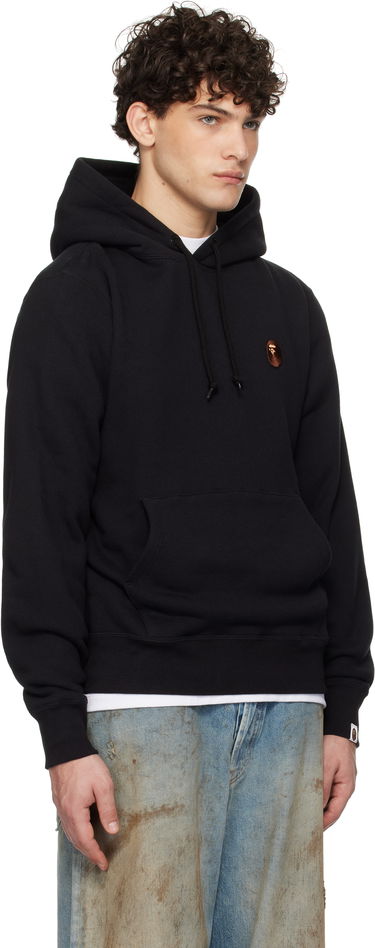 Sweatshirt BAPE One Point Pullover Hoodie Sort | 001PPK801007M, 1