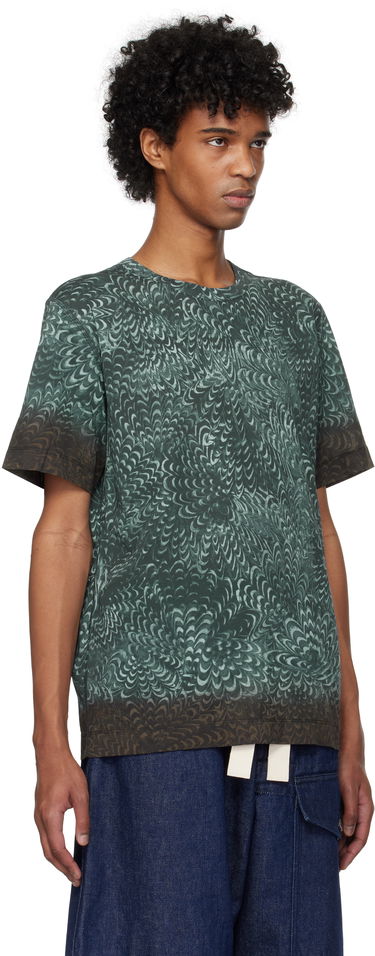 T-shirt Dries Van Noten Dries Van Noten Printed Cotton T-Shirt Grøn | 251-021145-1609, 4