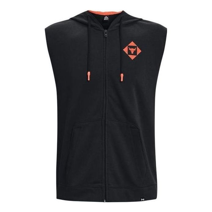 Sweatshirt Under Armour Project Rock Men's Sleeveless Training Hoodie Sort | 1377434-001