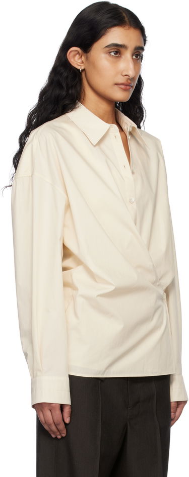 Skjorte LEMAIRE Lemaire Straight Collar Twisted Shirt Mørkeblå | SH1141 LF588, 4