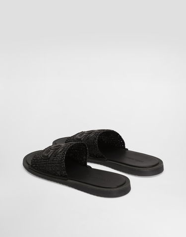 Tilbehør Dolce & Gabbana Dolce & Gabbana Raffia Crochet Slippers Sort | A80519A9Q988B956, 2