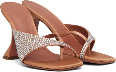Skopleje Amina Muaddi Amina Muaddi Shiona 95 Crystal-Embellished Heeled Thong Sandals Lyserød | SHIONA CRYSTAL SLIPPER, 3