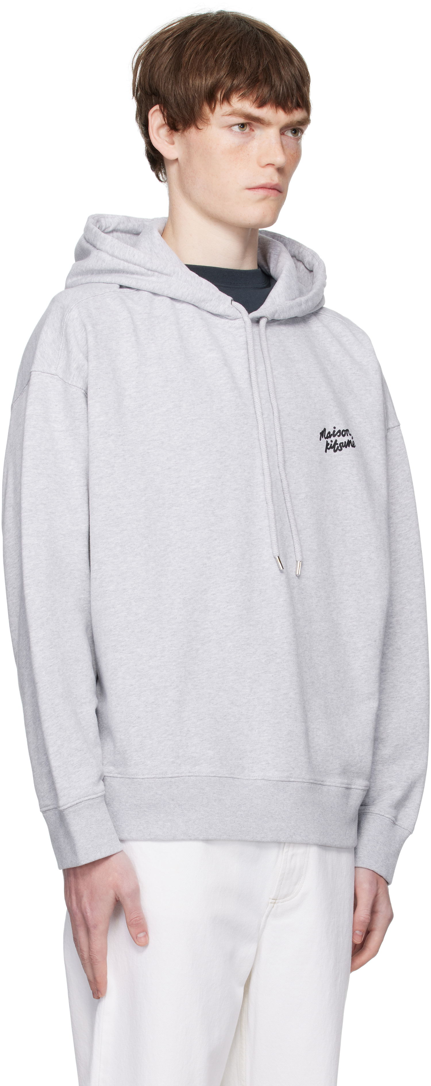 Sweatshirt MAISON KITSUNÉ Maison Kitsuné Handwriting Oversize Hoodie Grå | PM00704KM0340, 1