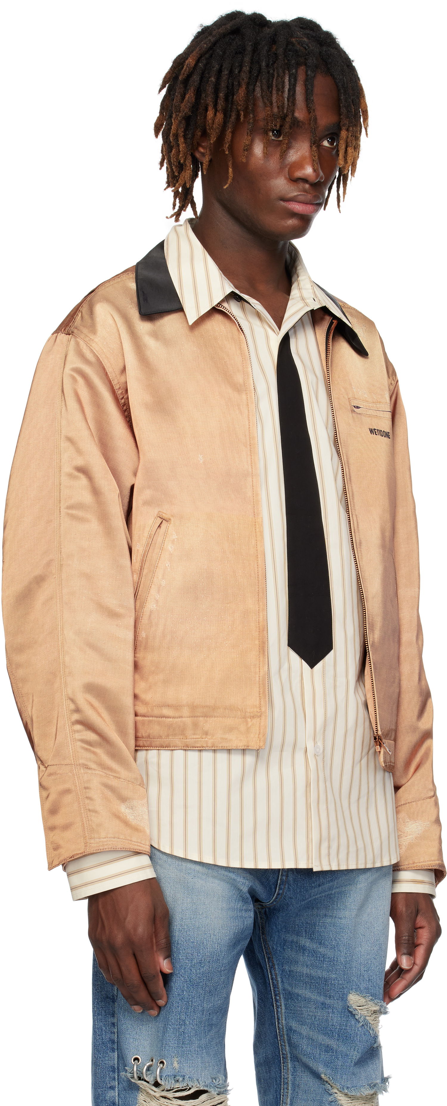 Bomberjakke We11done We11done Printed Work Jacket Brun | WD-JK0-25-038-M-BG, 1