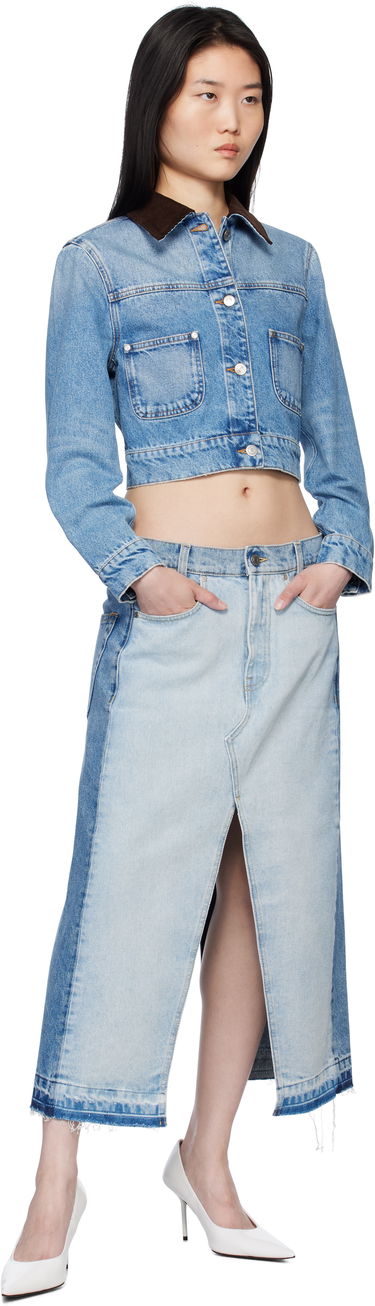 Nederdel Stella McCartney Stella McCartney Contrast Panel Denim Midi Skirt Blå | 6D03453SQH10, 3