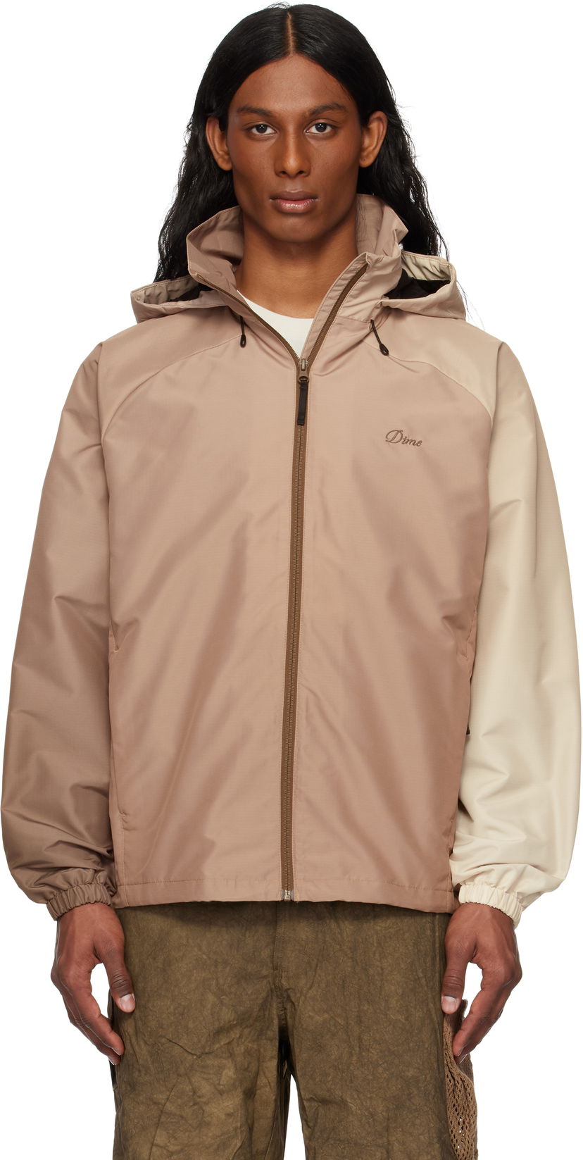 Vindjakke Dime Dime Gradient Windbreaker Jacket Beige | DIME2SP251BRW