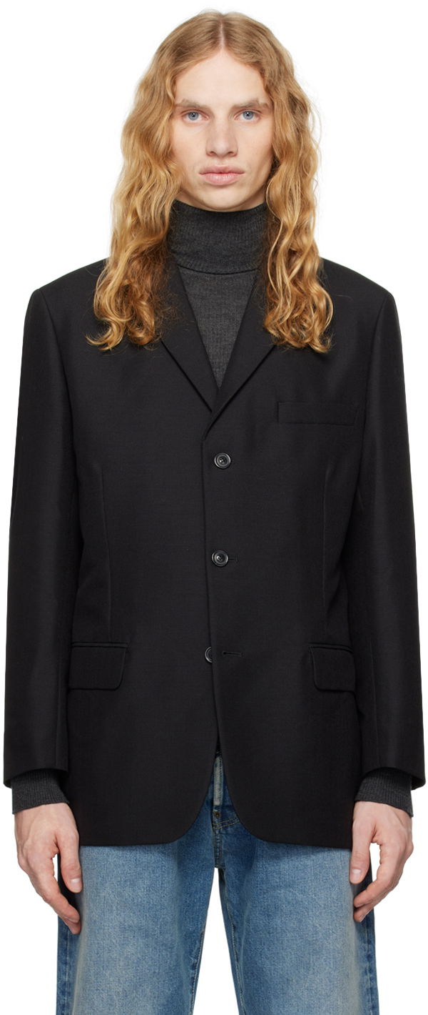 Jakke Maison Margiela Single-Breasted Blazer Sort | S50BN0528 S49892