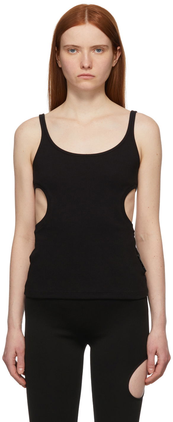 Tanktop Off-White Black Rib Knit Meteor Tank Top Sort | OWAD172C99JER0011000