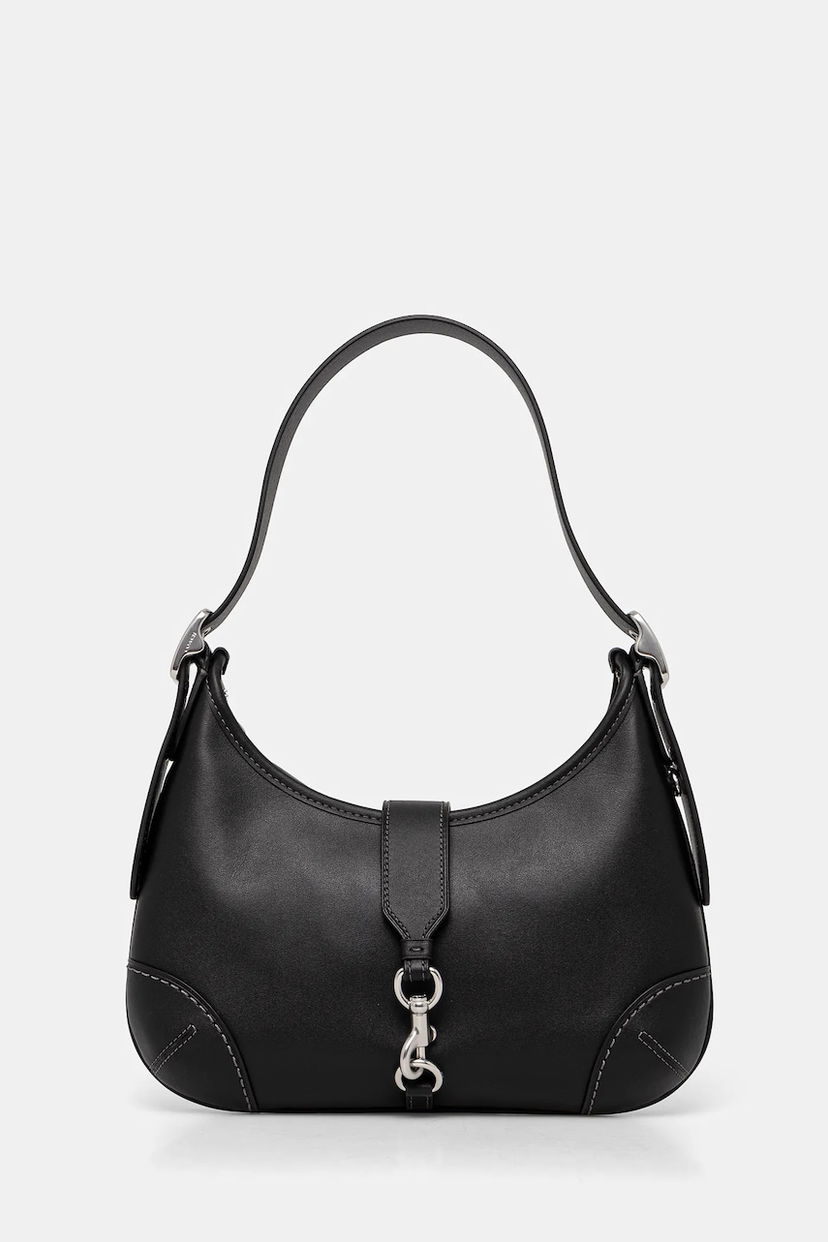Skuldertaske Coach Hamptons Leather Buckle Shoulder Bag Sort | CW642