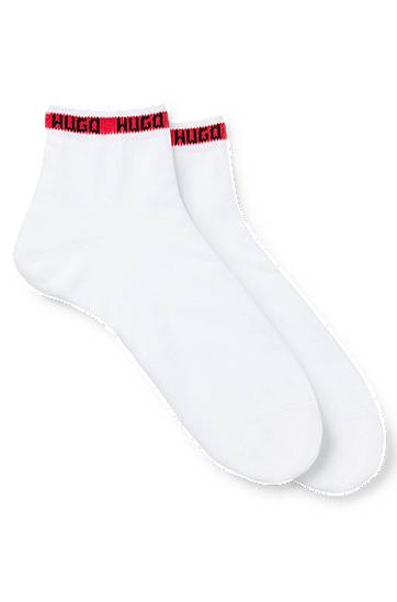 Sokker BOSS Two-pack short-length socks with logo tape Hvid | 50516390, 0
