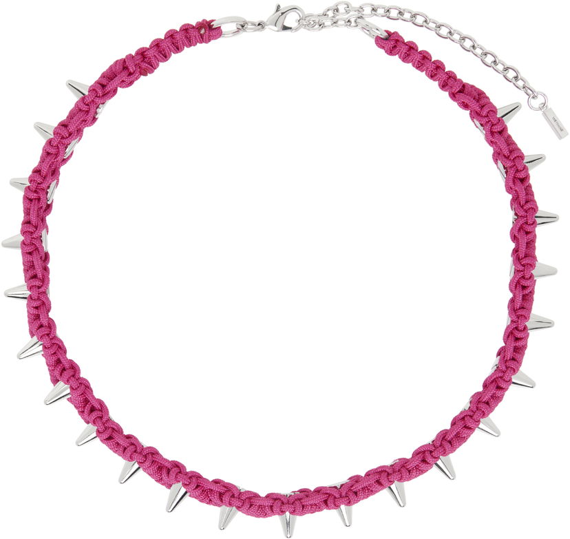 Halskæde We11done We11done Handmade Studded Noeud Choker Lyserød | WD-AJ0-25-600-U-PK