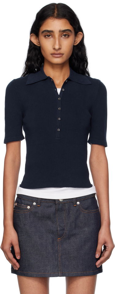 Polo skjorte A.P.C. A.P.C. Joelle Knit Polo Mørkeblå | COGDK-F23421, 0