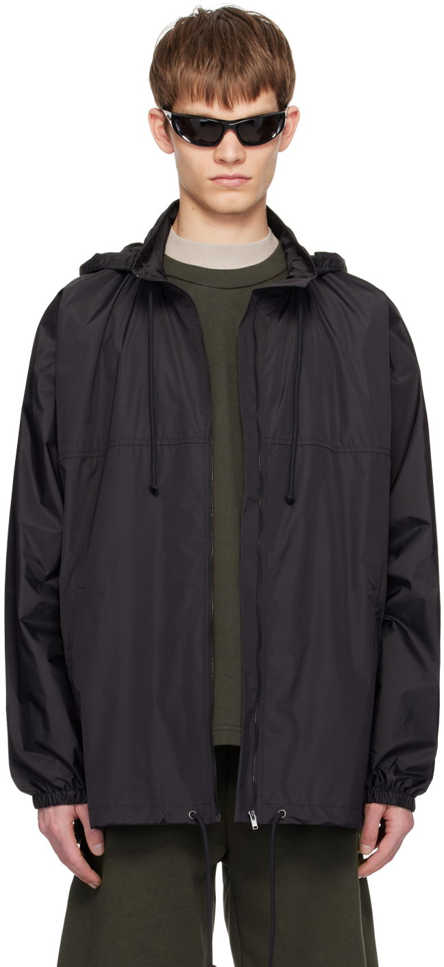 Vindjakke The Row Hooded Bomber Jacket Sort | 624-W2916