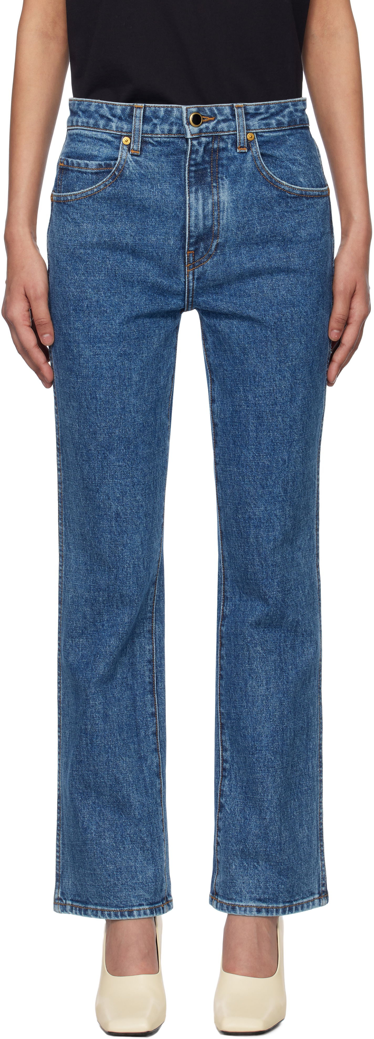 Jeans Khaite Khaite Vivian Straight Leg Jeans Blå | 1033916009, 0