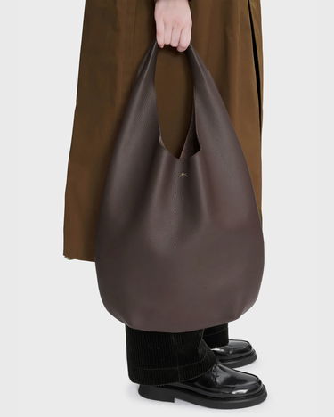 Skuldertaske A.P.C. A.P.C. Le Neige Leather Shoulder Bag Brun | PXCBC-F67008-CAV, 2