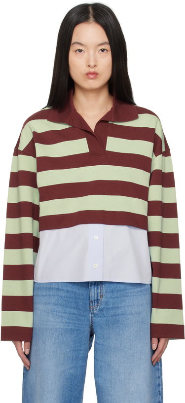 Sweater Max Mara Weekend Max Mara Halle Cropped Striped Polo Grøn | 2515951021600, 0