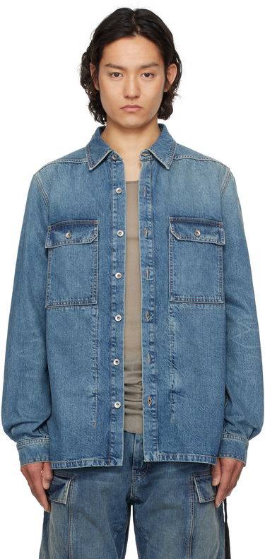 Skjorte Rick Owens Rick Owens DRKSHDW Denim Overshirt Blå | DU01E3755 DWB, 0