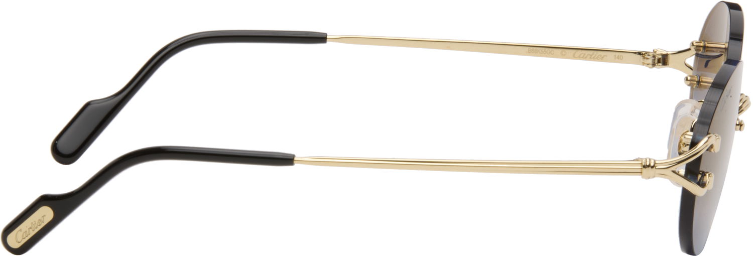 Solbriller Cartier C de Cartier Rimless Oval Gradient Sunglasses Blå | CT0551S-002, 1