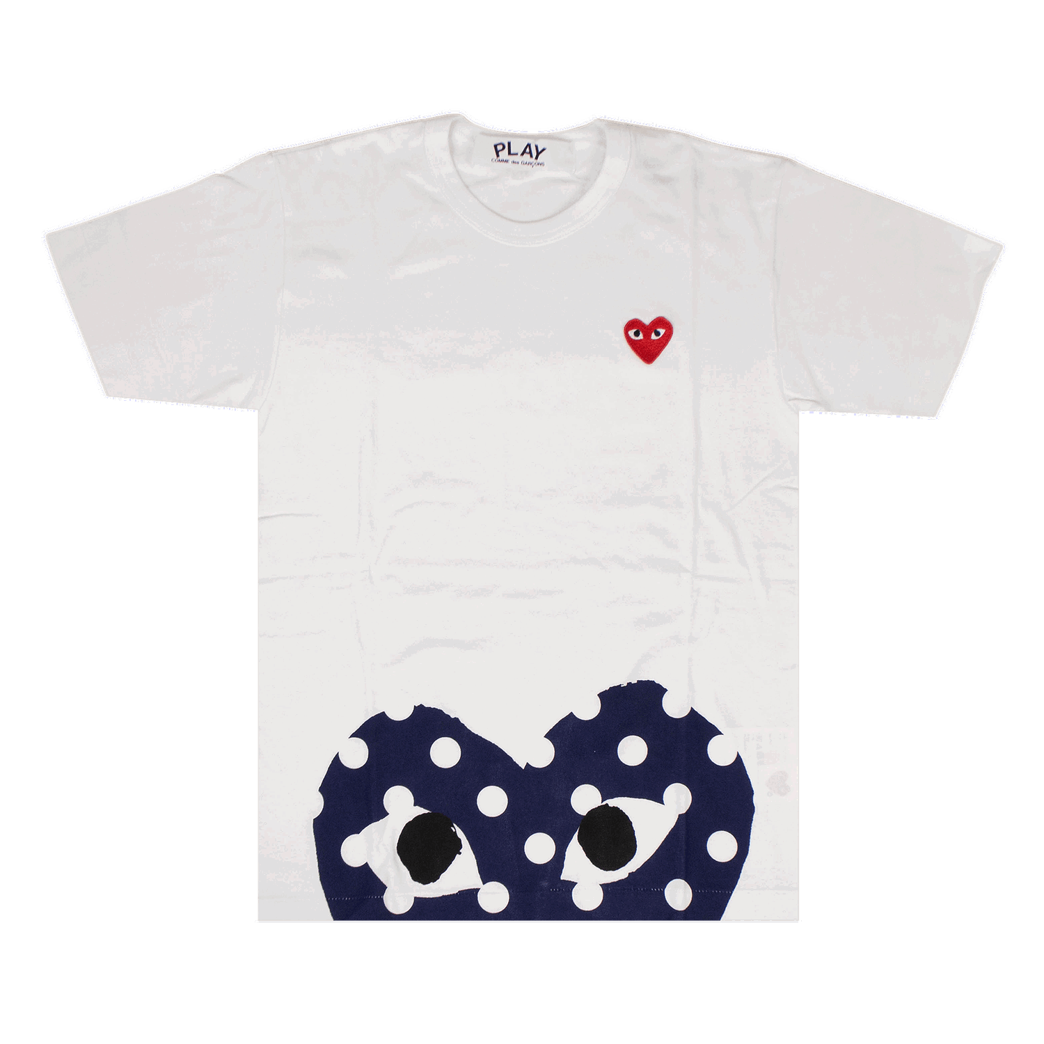 T-shirt Comme des Garçons PLAY Polka Dot Half Heart T-Shirt Hvid | az t236 051 1, 0
