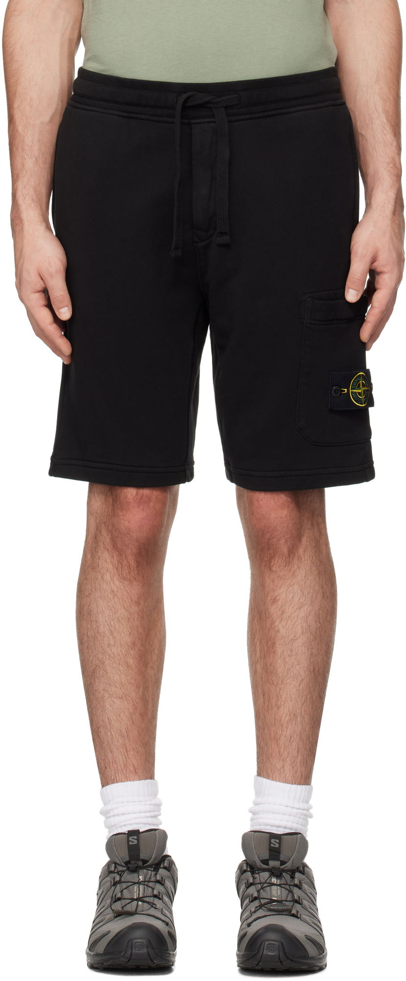 Shorts Stone Island Stone Island Organic Cotton Fleece Shorts Sort | K1S156200012S0051