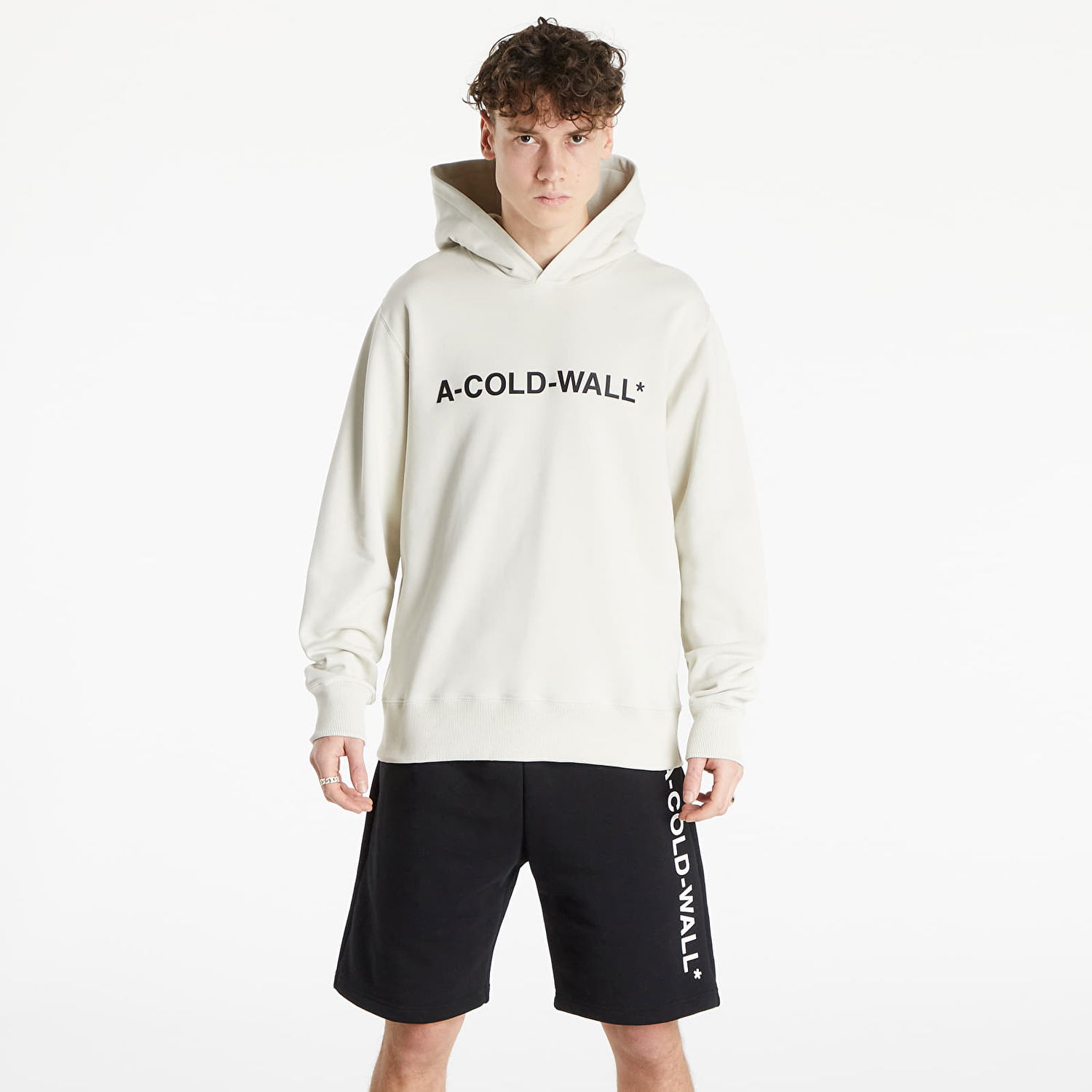 Sweatshirt A-COLD-WALL* Knitted Essential Logo Hoodie Beige | ACWMW057 Bone, 1