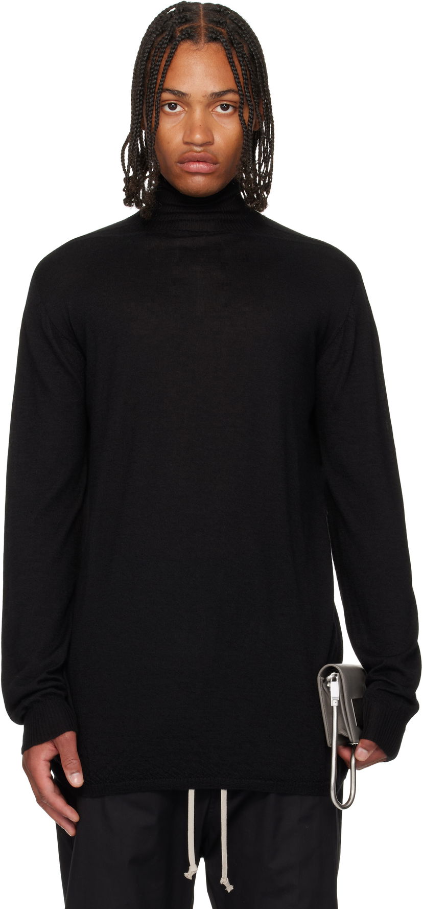 Sweater Rick Owens Rick Owens Concordians Oversized Turtleneck Sweater Sort | RU02E1626 WS
