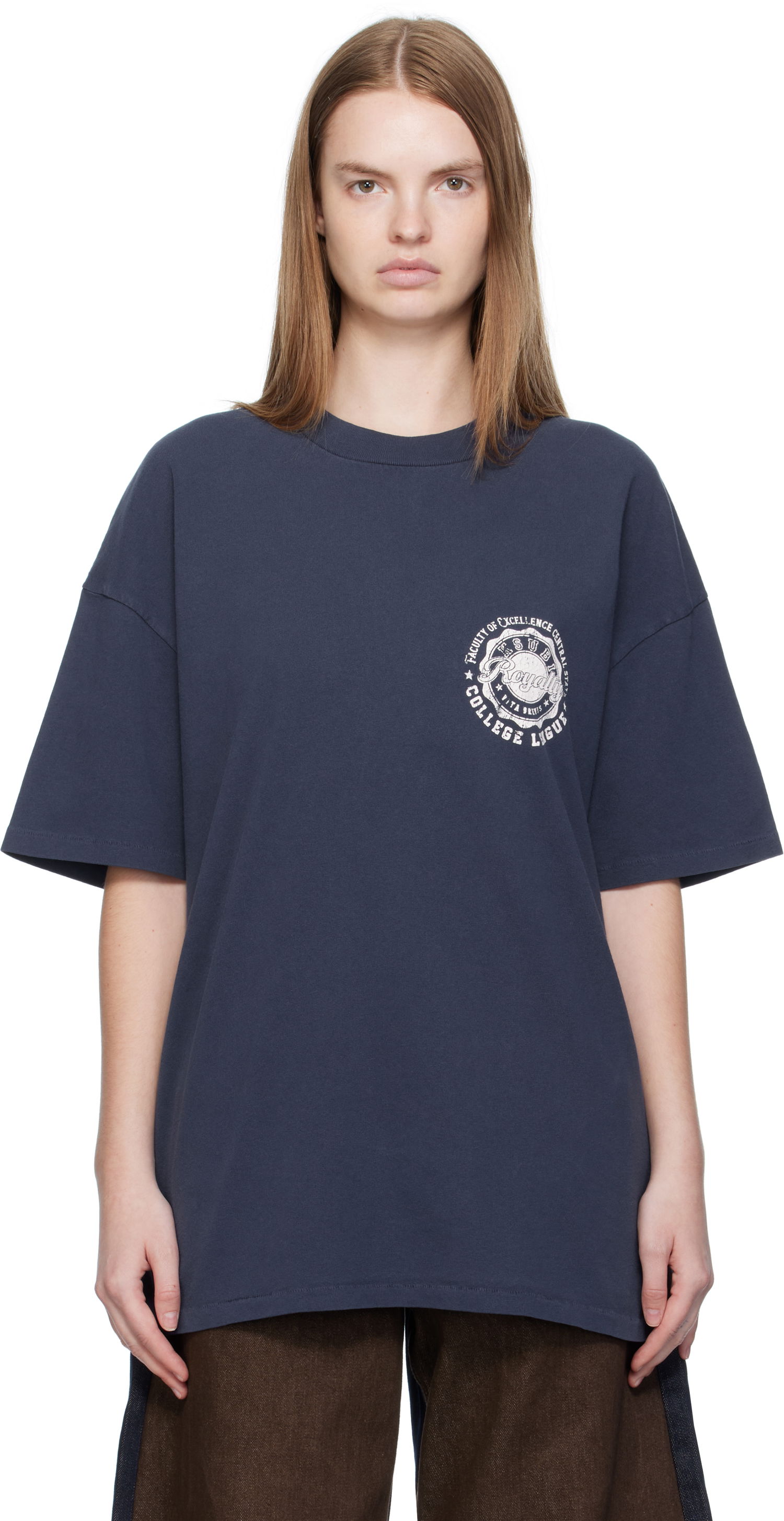 T-shirt Ksubi Ksubi Stacks Boyfriend T-Shirt Mørkeblå | WFA25TE017, 0