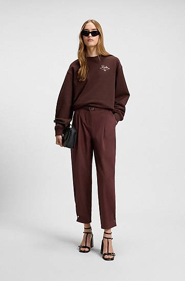 Sweatshirt BOSS Terry Sweatshirt with Graphic Print Brun | 50545633, 1