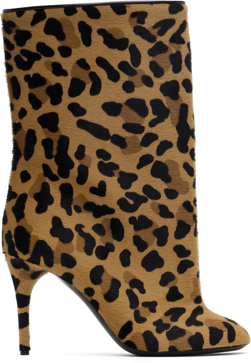 Tøj Alaïa ALAÏA Low 90 Leopard Print Calf Hair Boots Brun | AA3B098CK205