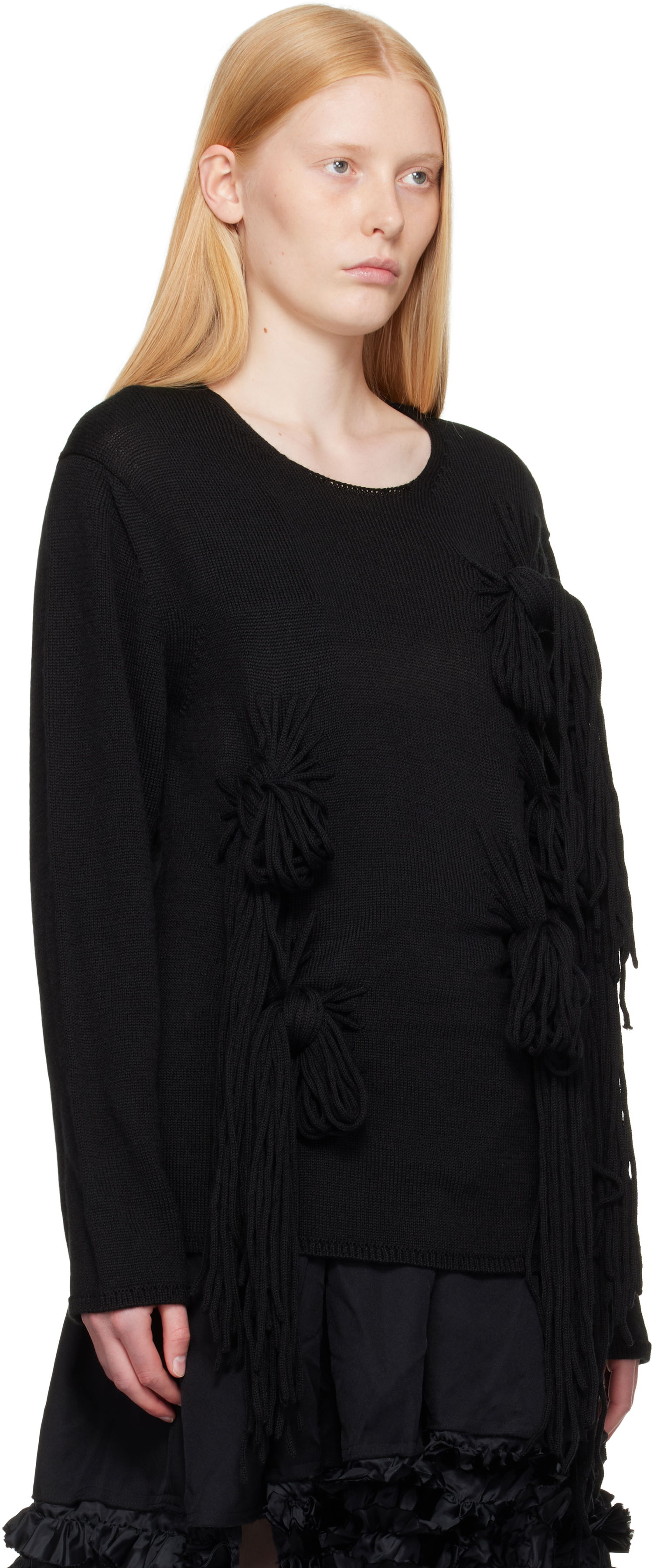 Sweater Comme des Garçons Homme Plus Acrylic Wool Jersey Knot Sweater Sort | PO-N001-051, 1
